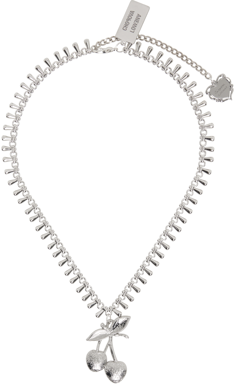 Chopova Lowena: Silver Cherry Long Chain Necklace | SSENSE UK