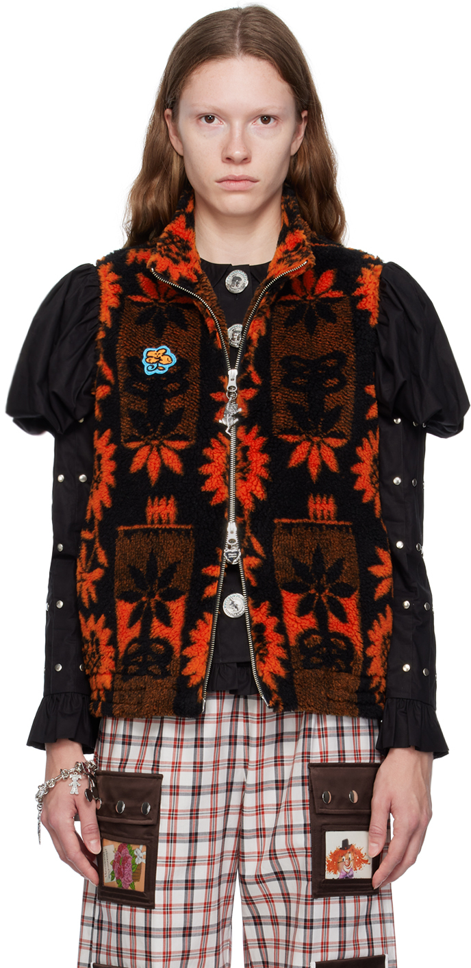 Orange & Black Sunflower Vest