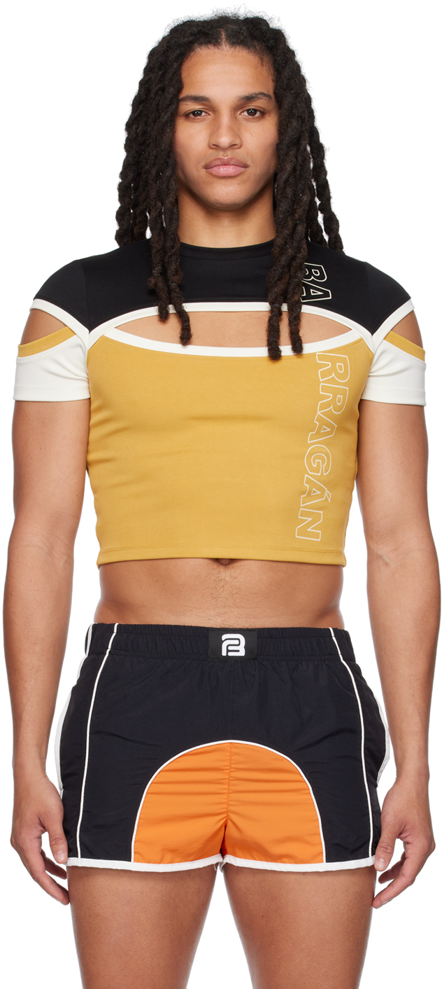 Barragan Ssense Exclusive Yellow Brazos T-shirt In Mustard/black/ivory