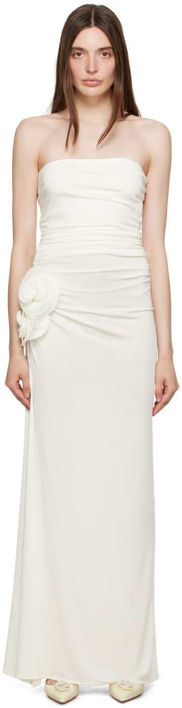Magda Butrym White Flower Maxi Dress