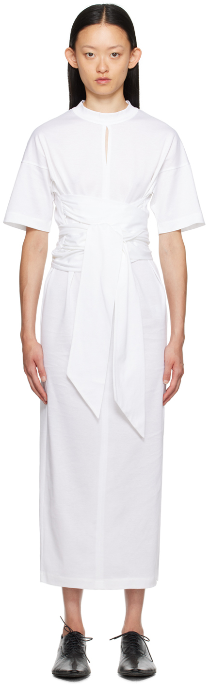 White Suvin Midi Dress by Mame Kurogouchi on Sale