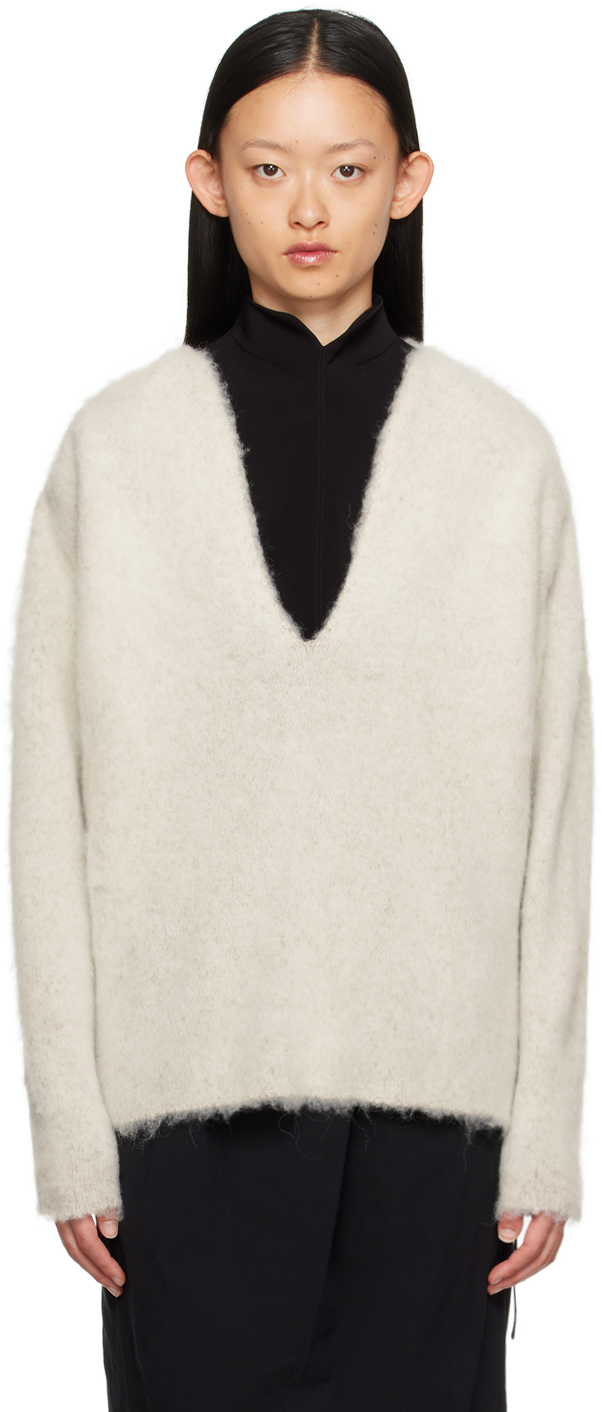 Mame Kurogouchi Beige Brushed Sweater