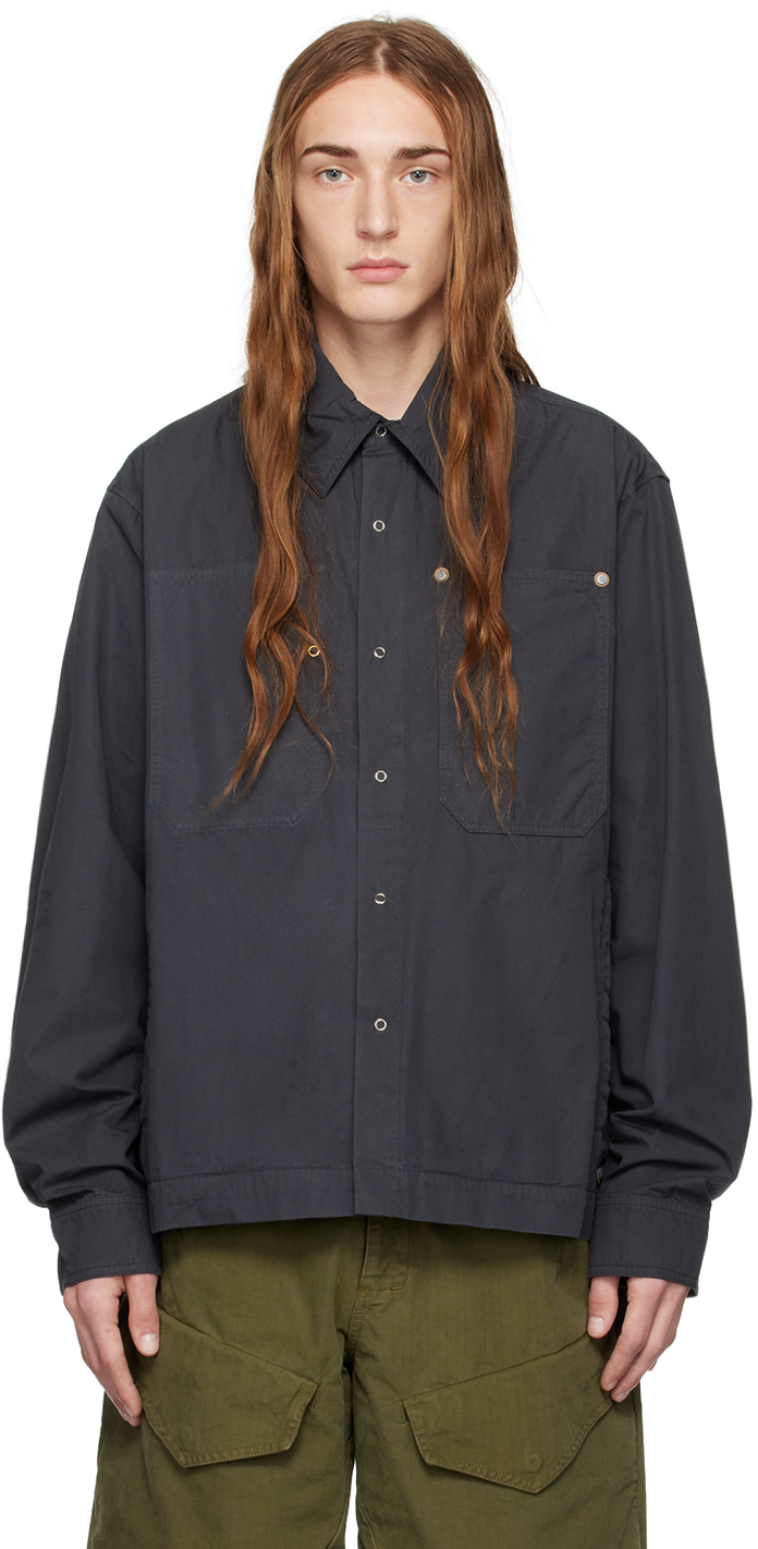Shop Objects Iv Life Navy Shell Jacket In Anthracite Grey