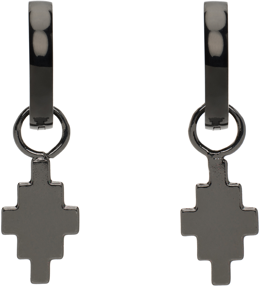 Black Cross Pendant Earrings
