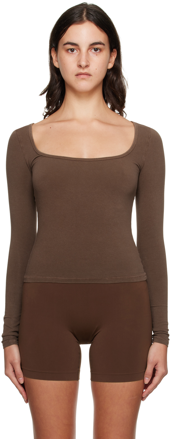 Brown New Vintage Long Sleeve T-Shirt