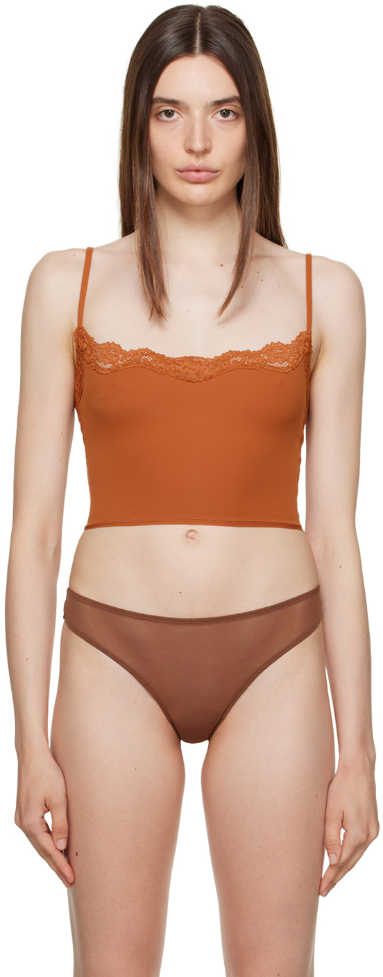 Womens Skims brown Fits Everybody Lace-Trim Bodysuit