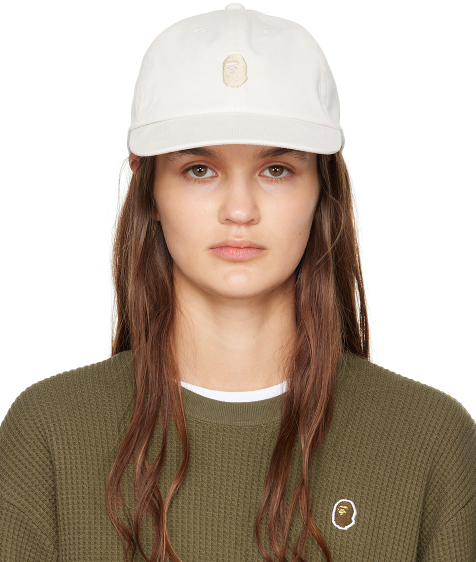 BAPE: White One Point Cap | SSENSE Canada