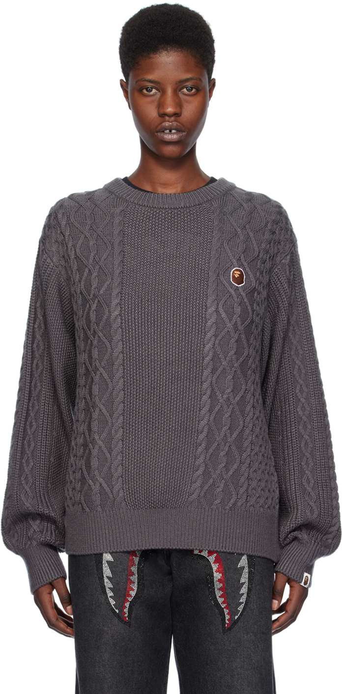 Gray Ape Head One Point Sweater