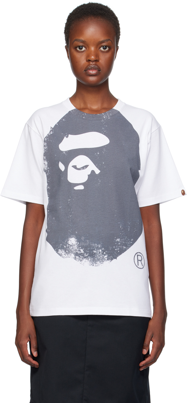 Bape White 'ape Head' T-shirt