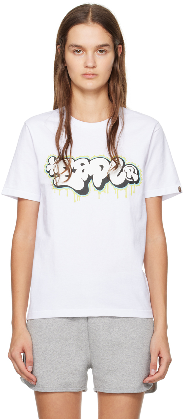 Bape White Graffiti T-shirt