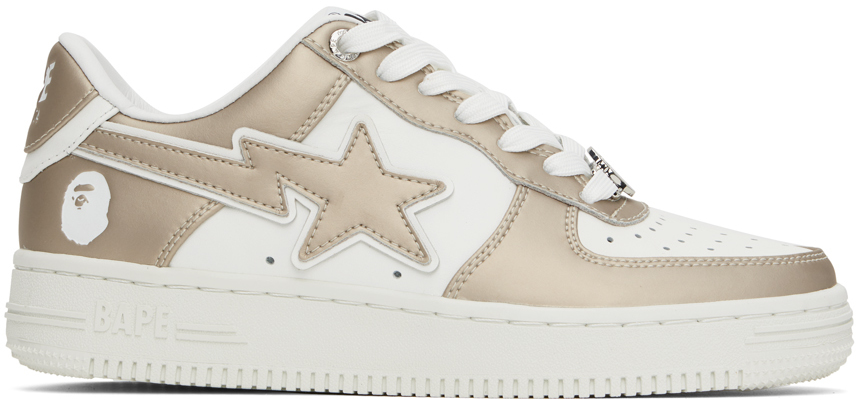 White & Gold STA #4 Sneakers