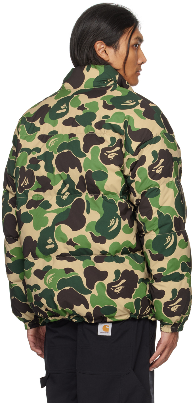 BAPE Green ABC Camo Reversible Down Jacket | Smart Closet 