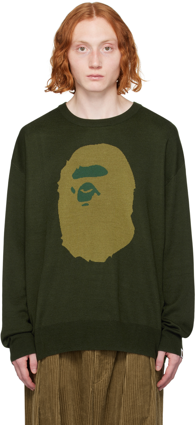 Bape Green Ape Head Sweater