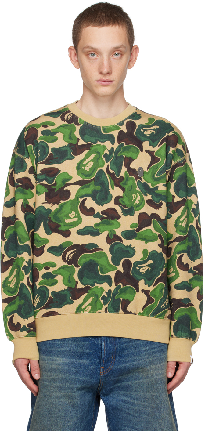 BAPE: Green Art Camo Metal One Point Sweatshirt | SSENSE Canada