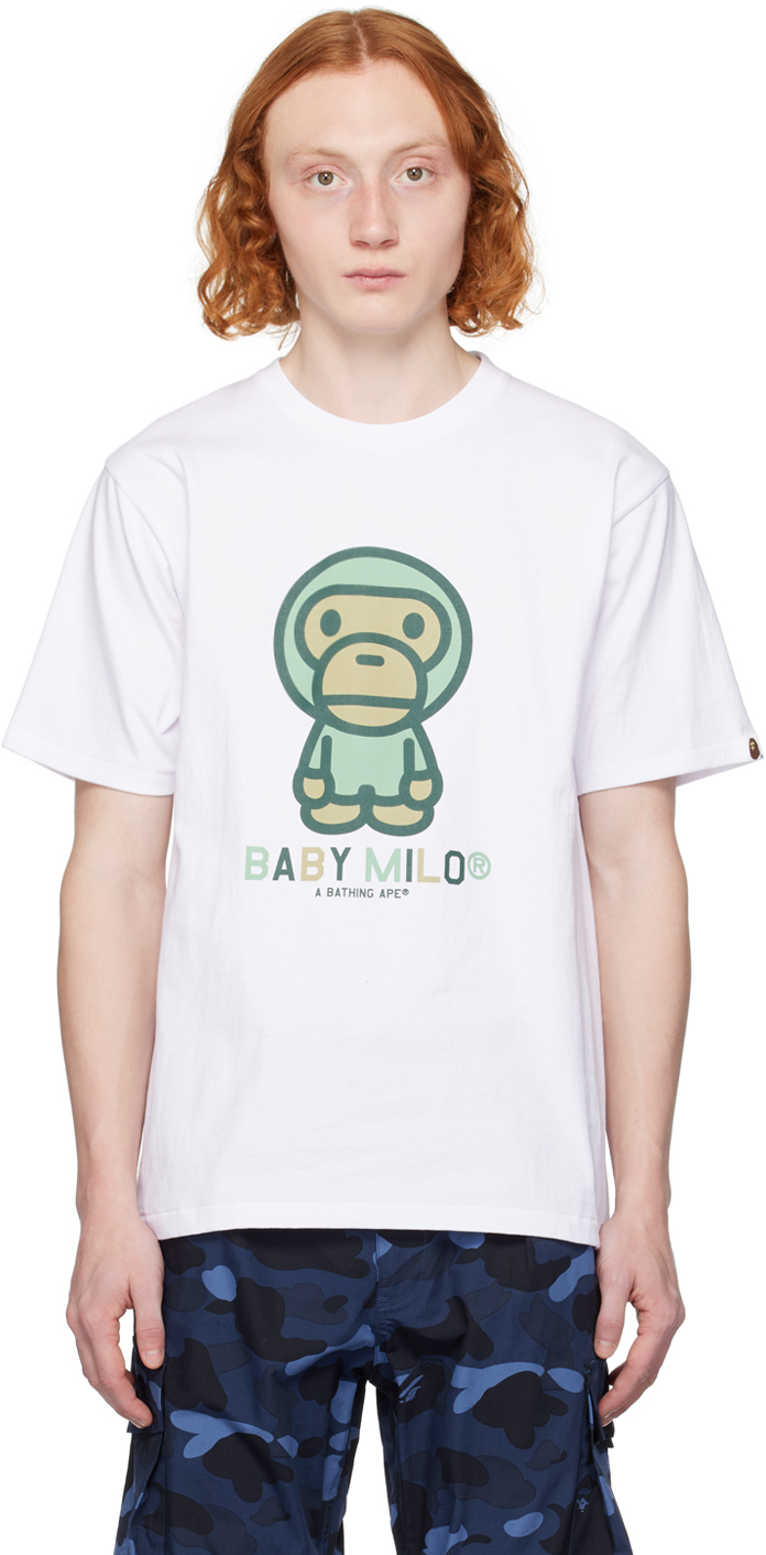Bape White Colours Baby Milo T-shirt