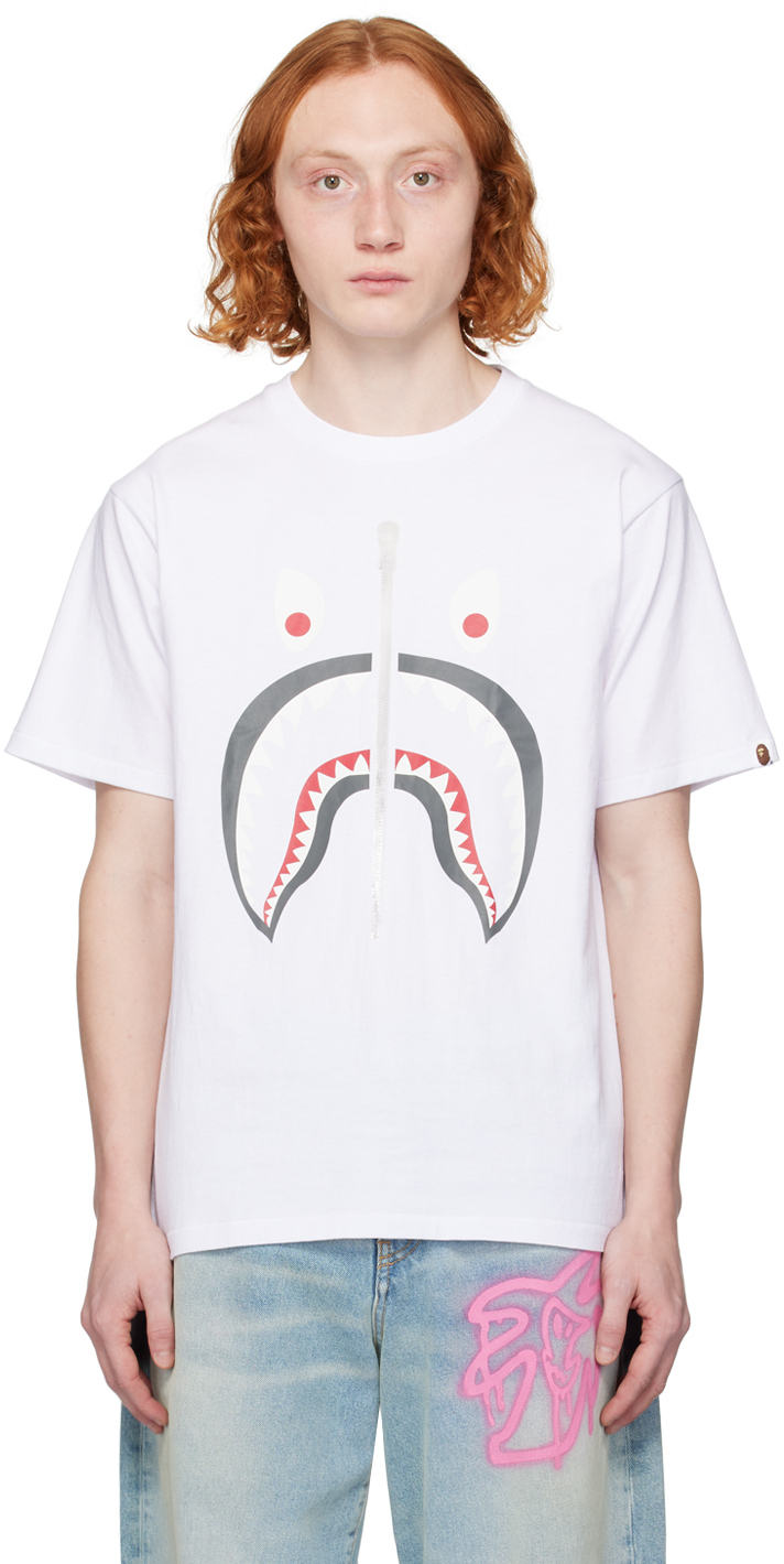 Bape White Mad Shark T-shirt
