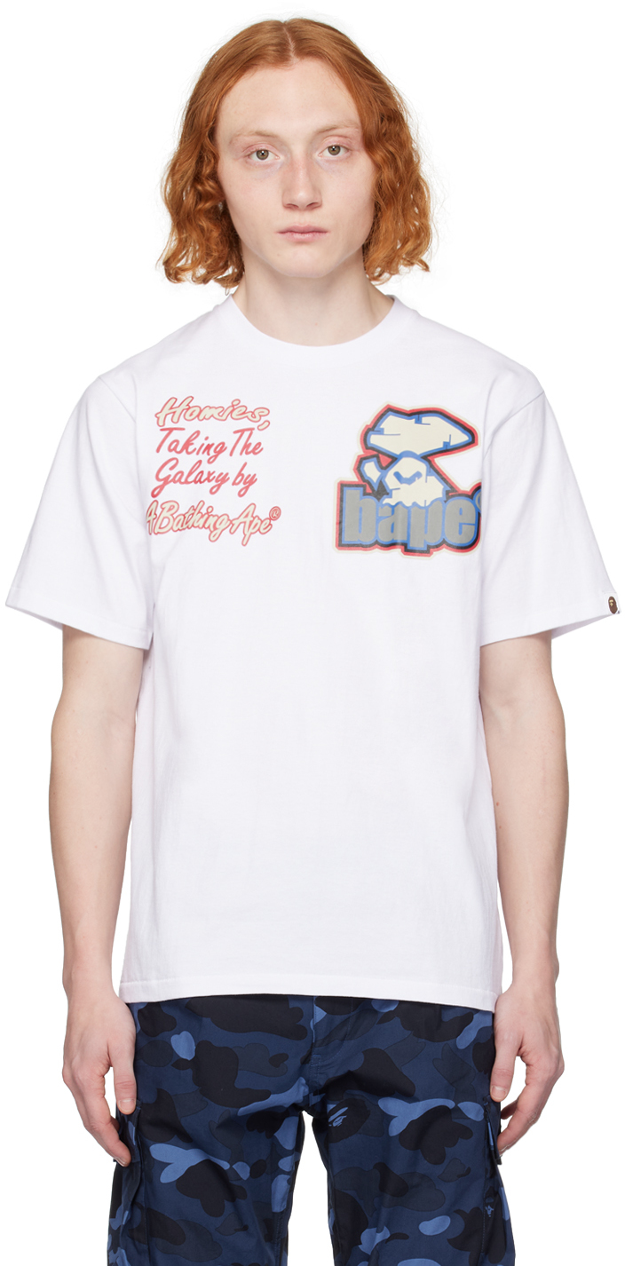 Bape White Multi Motif T-shirt