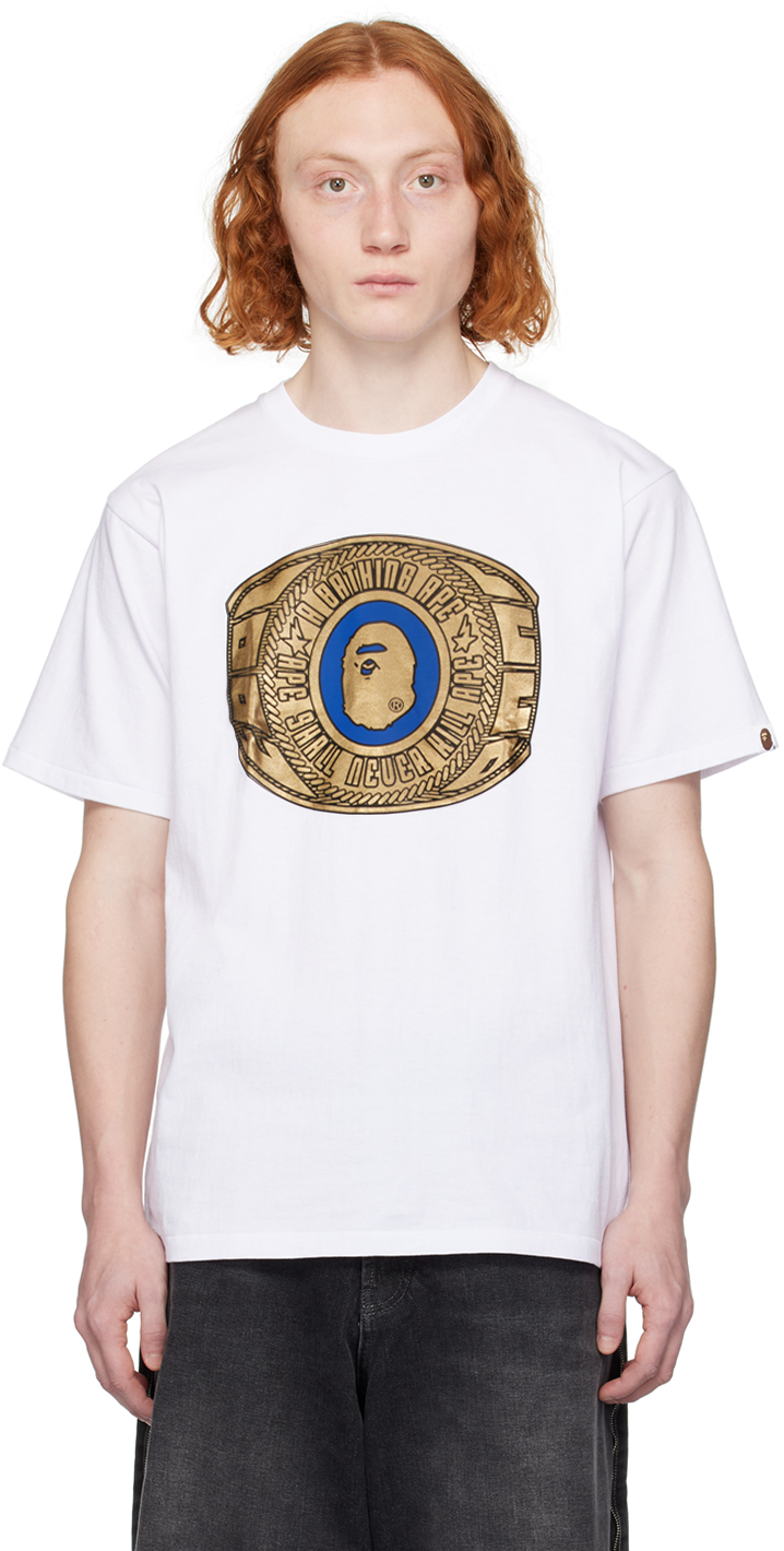 Gold hotsell bape shirt