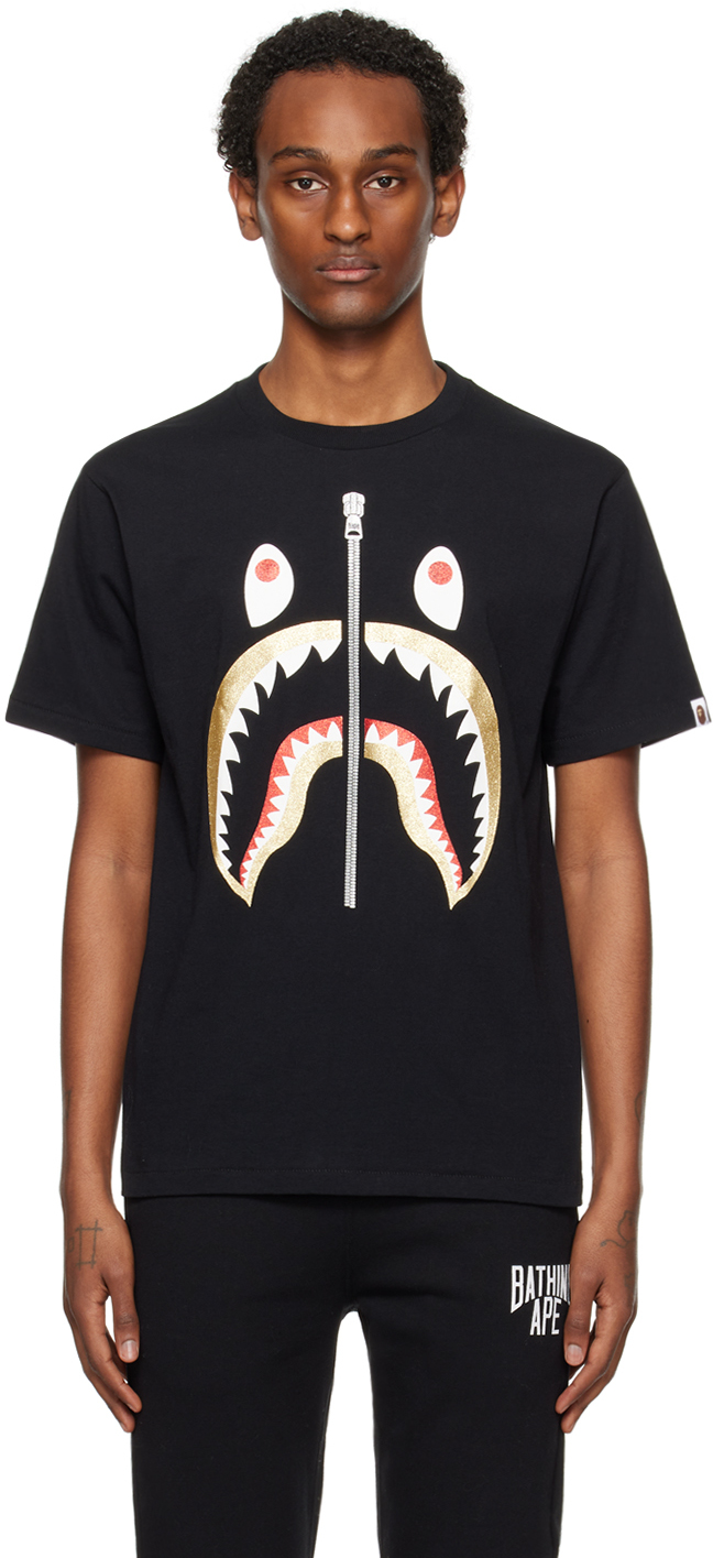 Bape Black Glitter Shark T-shirt