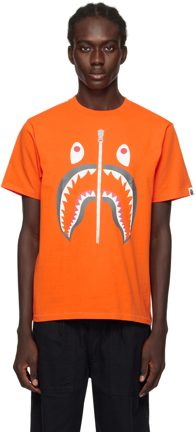 Bape Orange Shark T-shirt