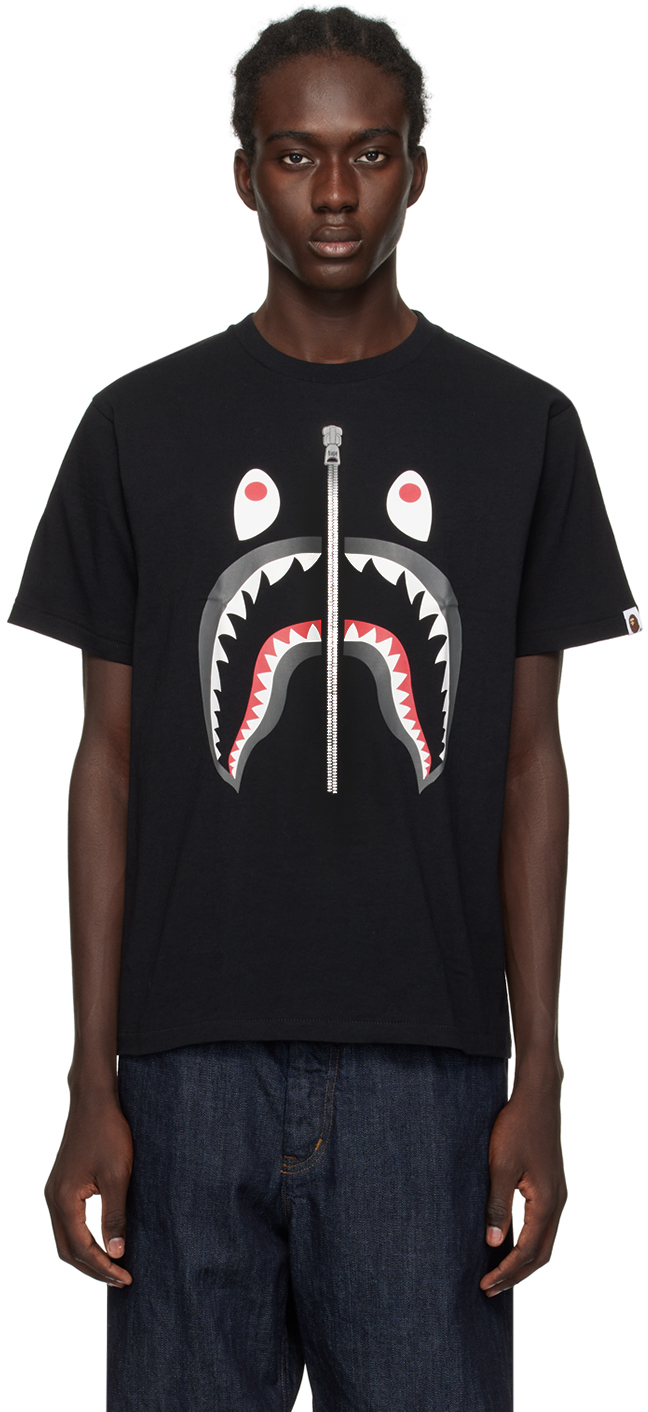 BAPE: Black Shark T-Shirt | SSENSE