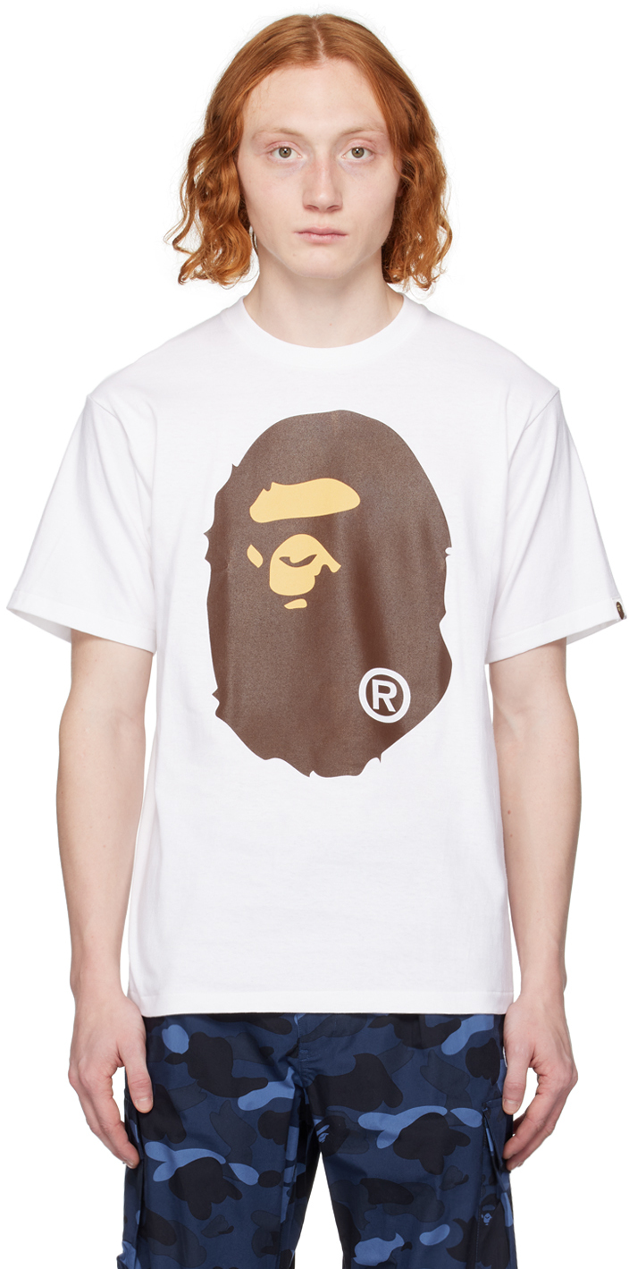 Bape White Big Ape Head T-shirt