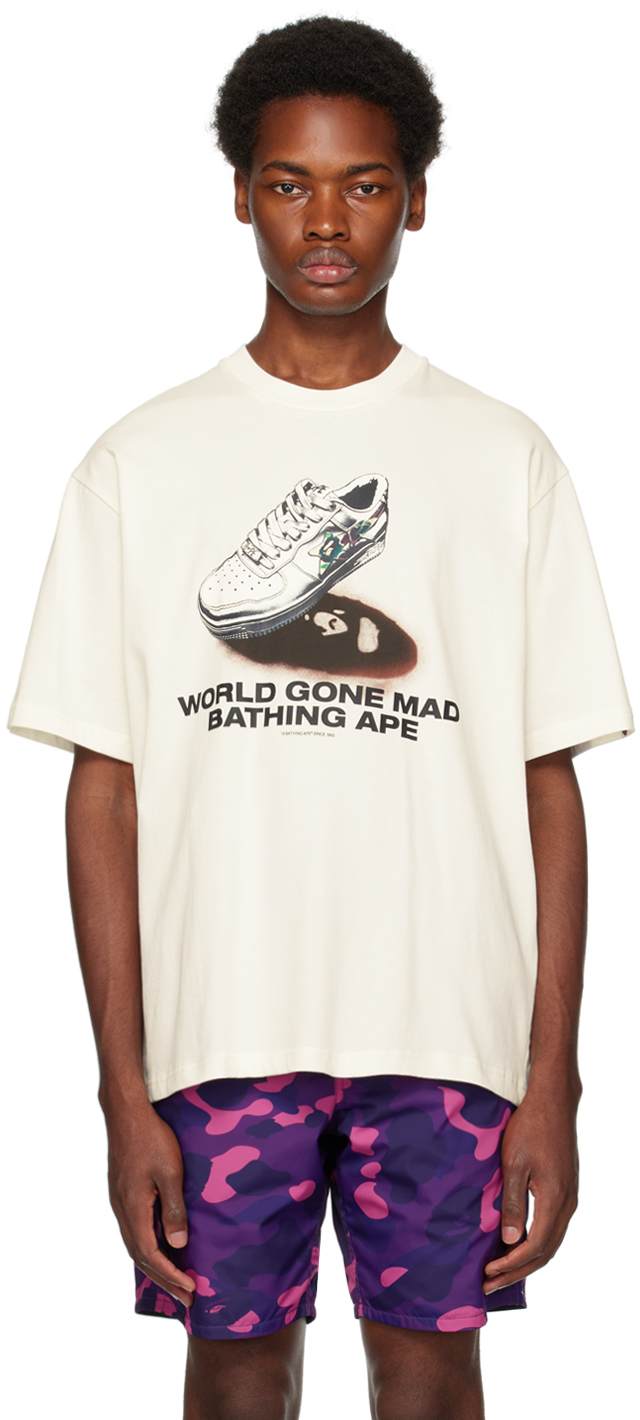 BAPE: 오프 화이트 월드 곤 매드 티셔츠 | SSENSE 대한민국