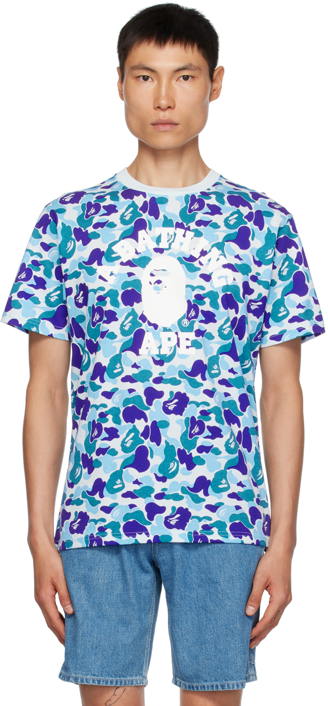 Bape Blue Abc Camo College T-shirt