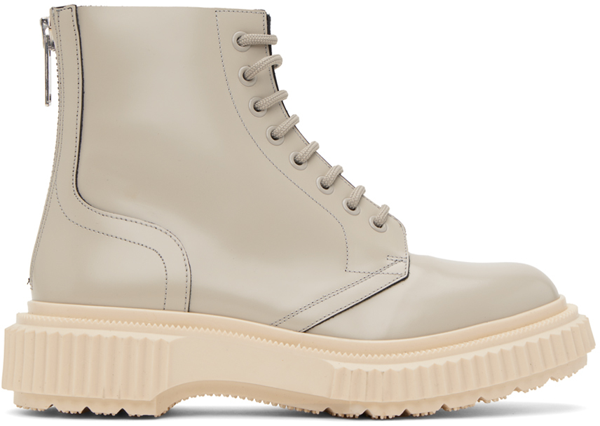 Shop Adieu Gray Undercover Edition Type 196 Lace-up Boots In Grey Beige