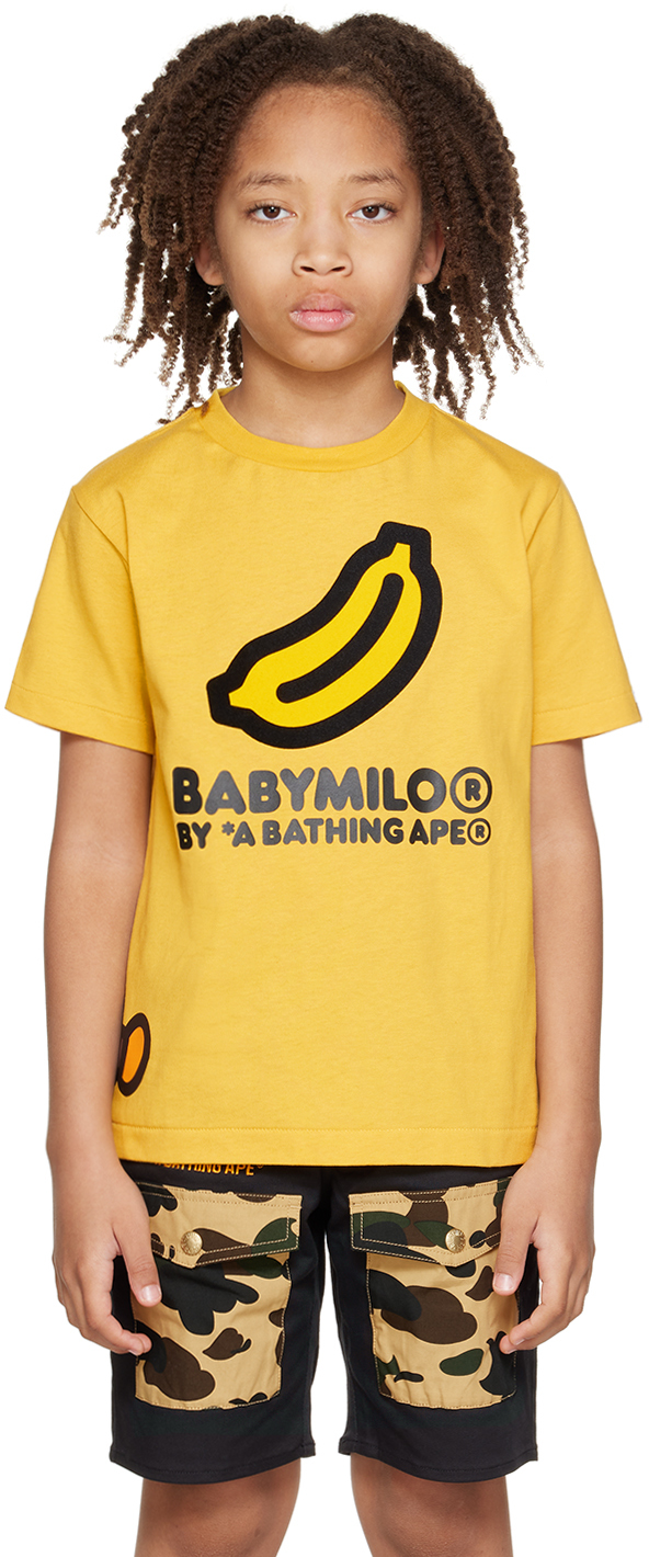 Kids Yellow BOA Sleeping Baby Milo Banana T-Shirt by BAPE | SSENSE