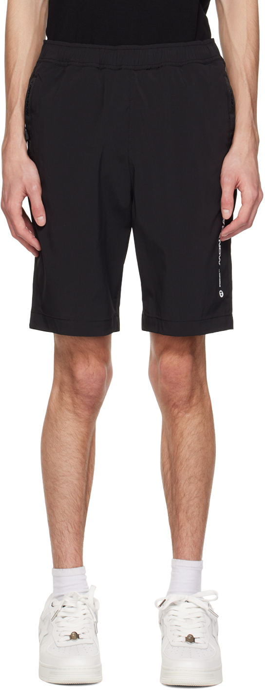 Aape By A Bathing Ape Black Printed Shorts In Bkx