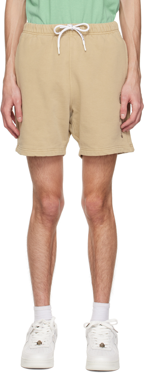Aape By A Bathing Ape Beige Embroidered Shorts In Bgp