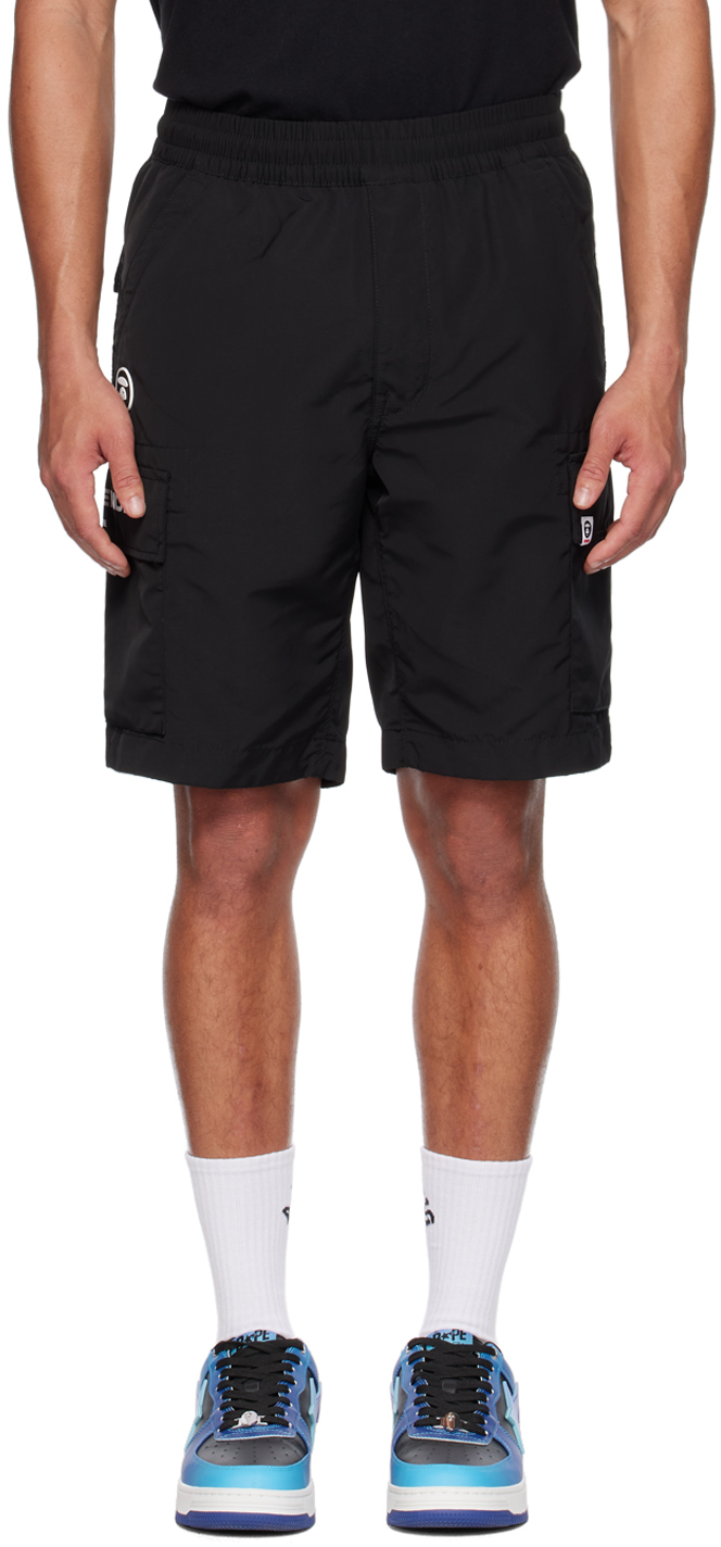 Aape By A Bathing Ape Logo-appliqué Cargo Shorts In Black