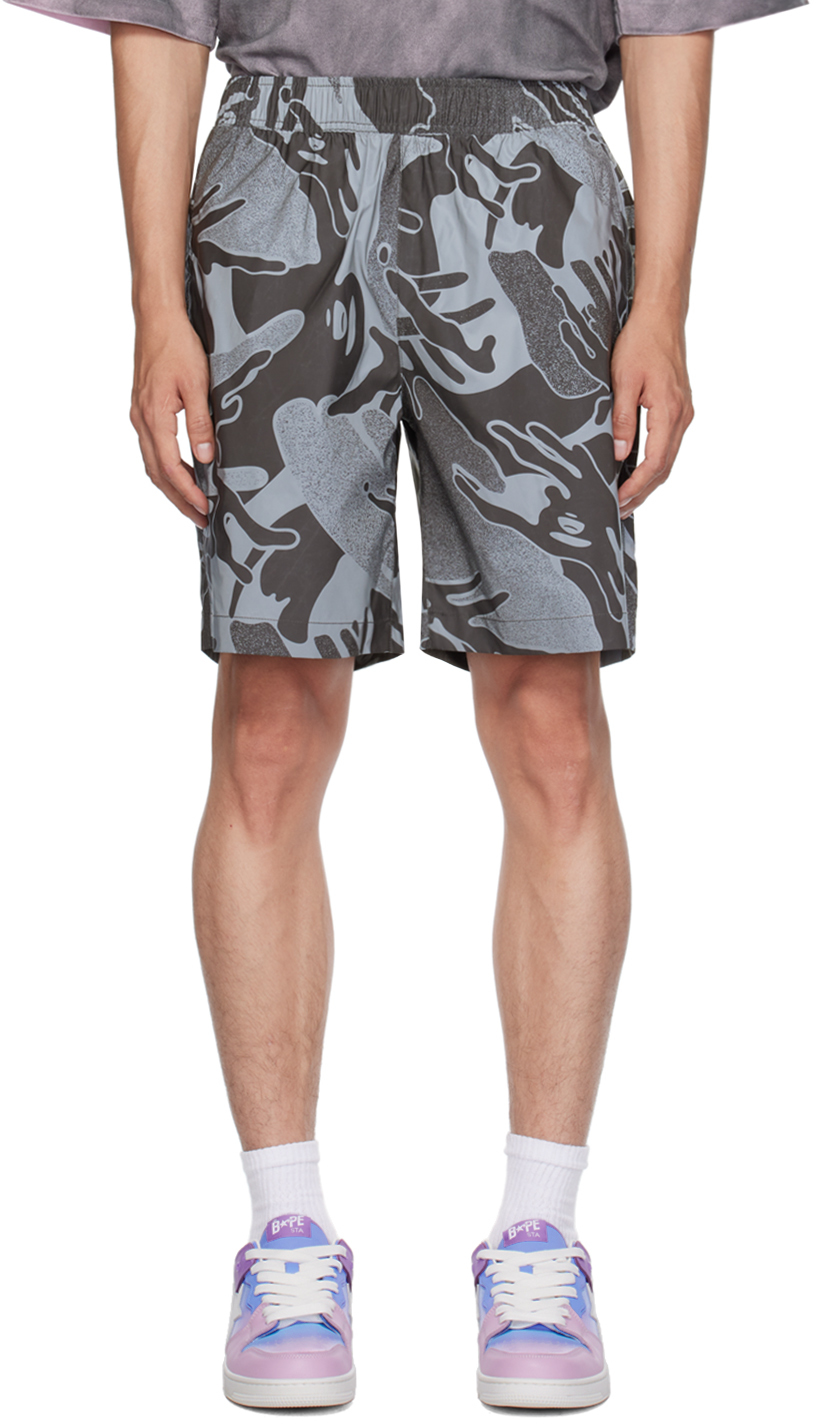 Aape By A Bathing Ape Graphic-print Bermuda Shorts In Brown