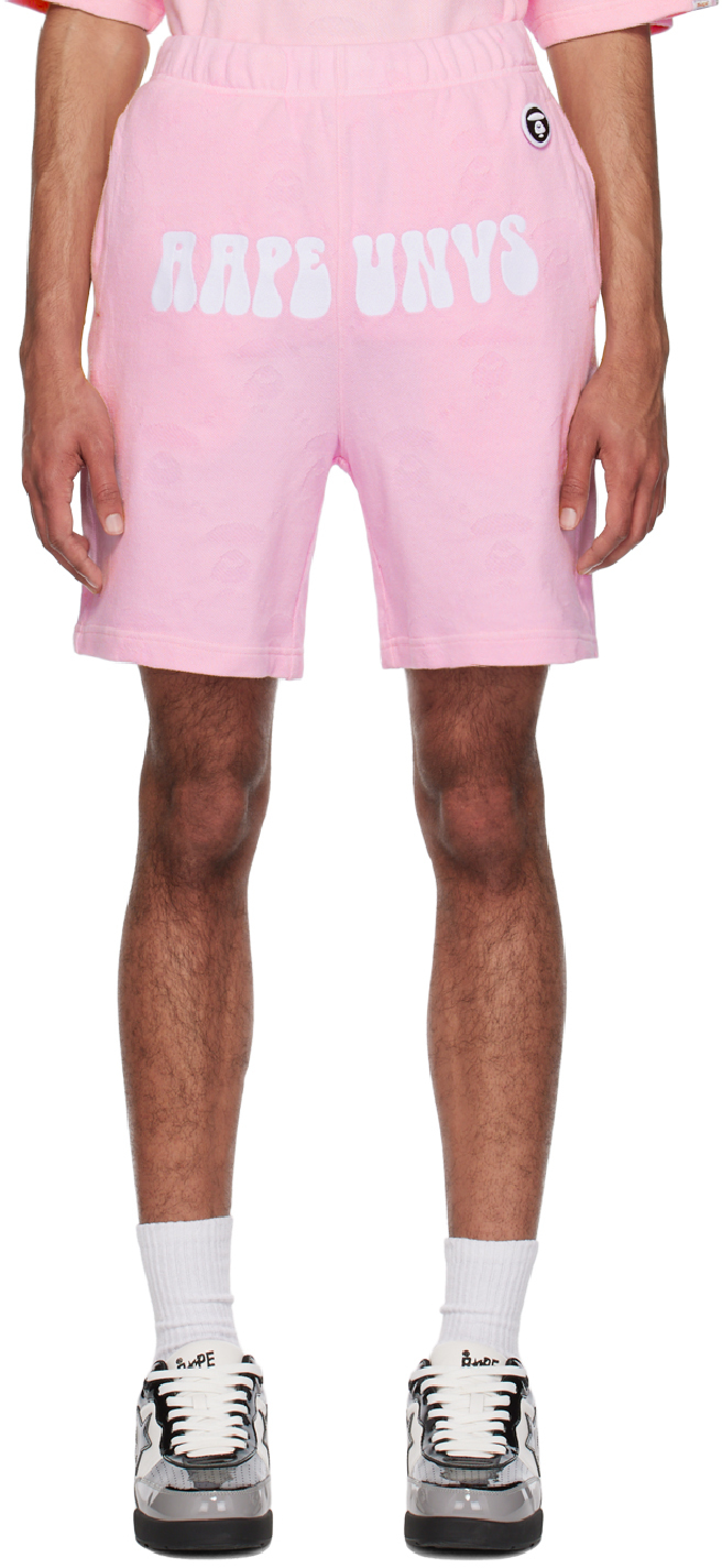 Aape By A Bathing Ape Pink Patch Shorts In Pkl