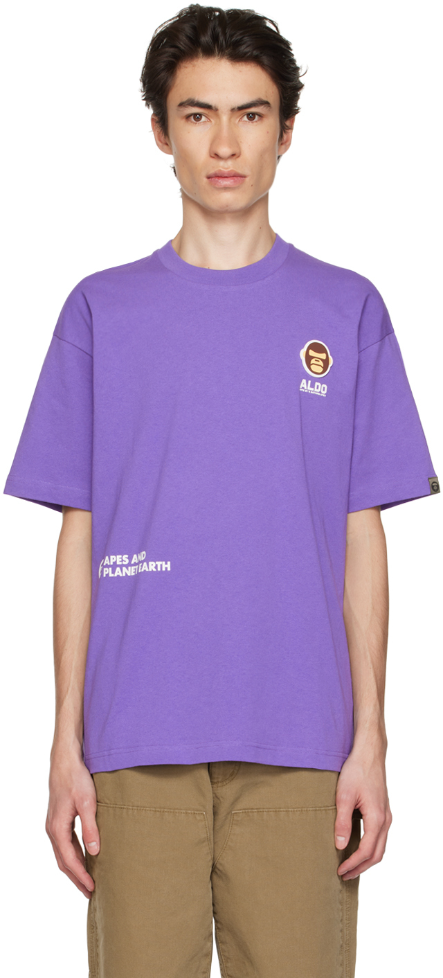 Aape By A Bathing Ape Logo-print Cotton T-shirt In Violett