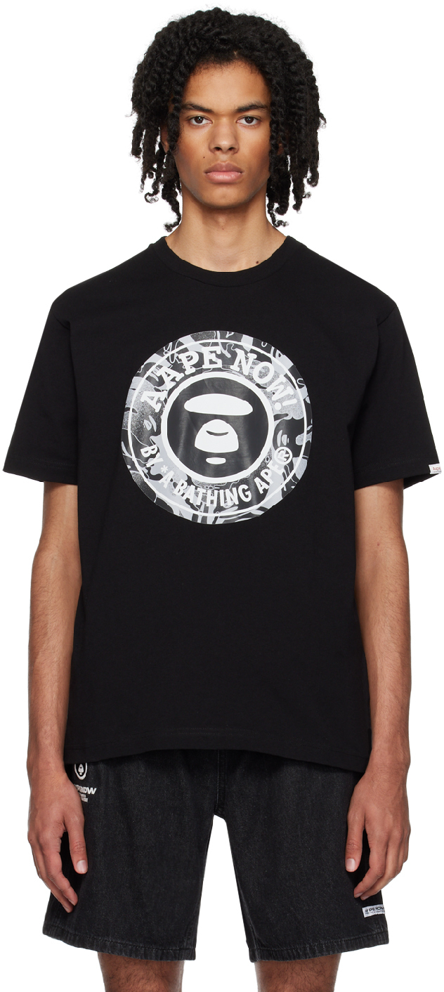 Aape By A Bathing Ape Logo-print Cotton T-shirt In Black