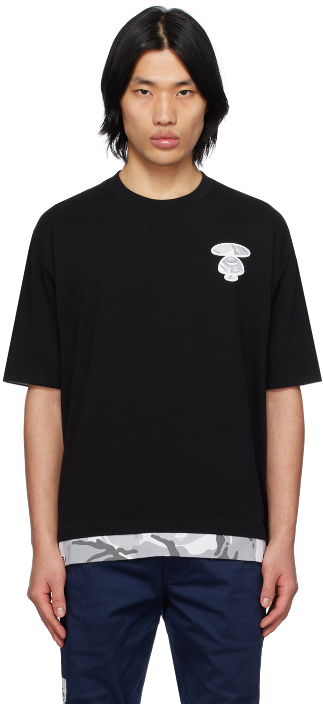 Aape By A Bathing Ape Aape Unvs Shark-camouflage T-shirt In Black