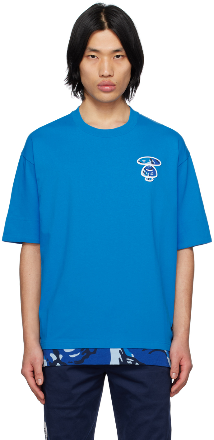 Blue Camouflage T Shirt By AAPE By A Bathing Ape On Sale