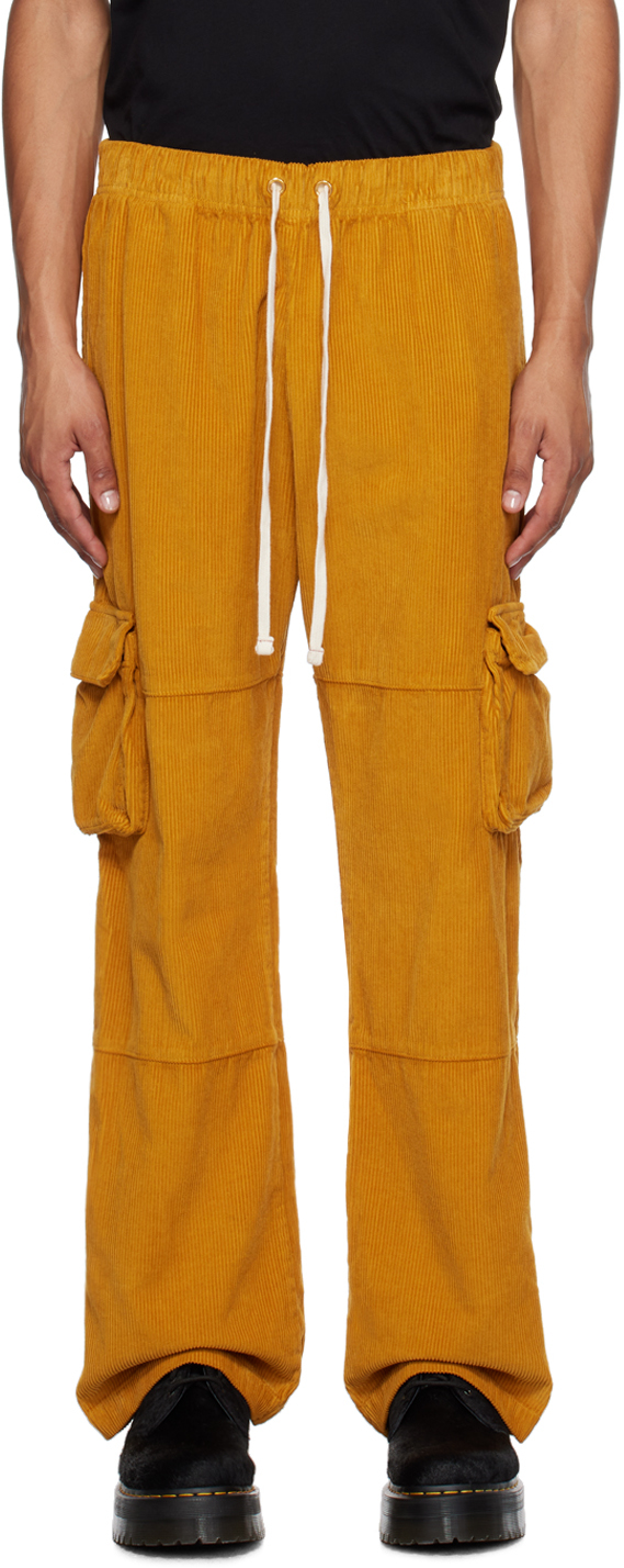 Yellow Drawstring Cargo Pants