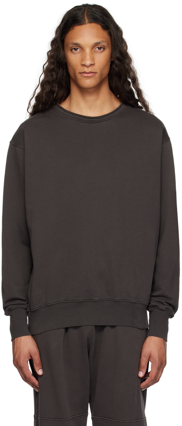 Les Tien Grey Roll Neck Sweatshirt In Vintage Black