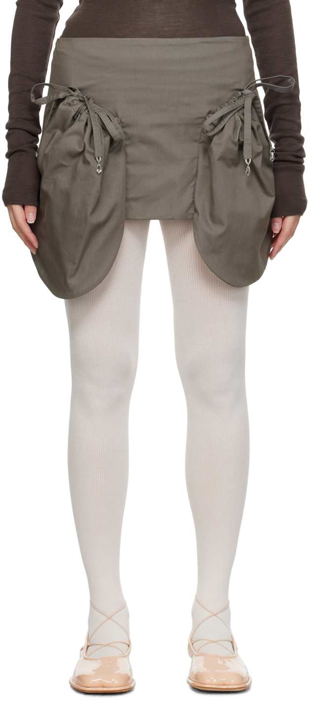 Gray Pouch Miniskirt