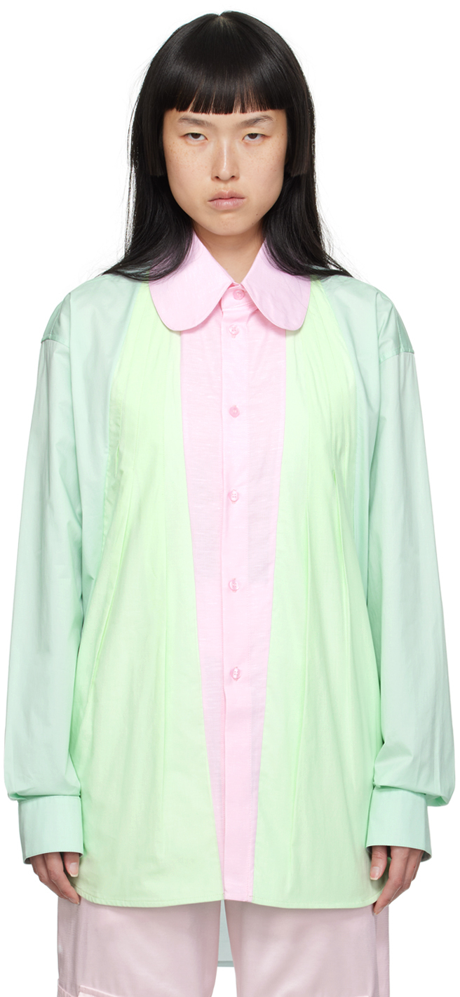 Strongthe Multicolor Buttoned Shirt In Pink/green/blue
