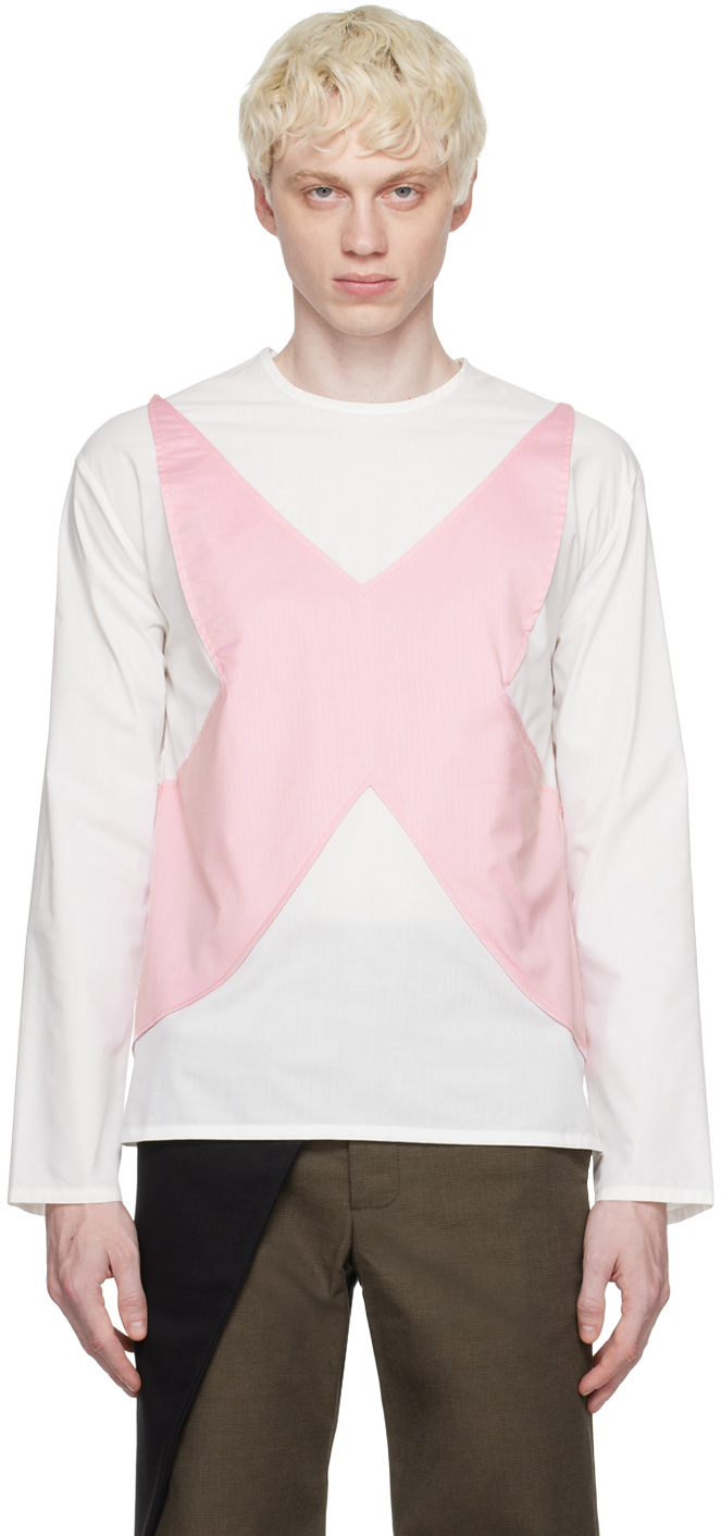 STRONGTHE Pink & Blue Crossed Shirt