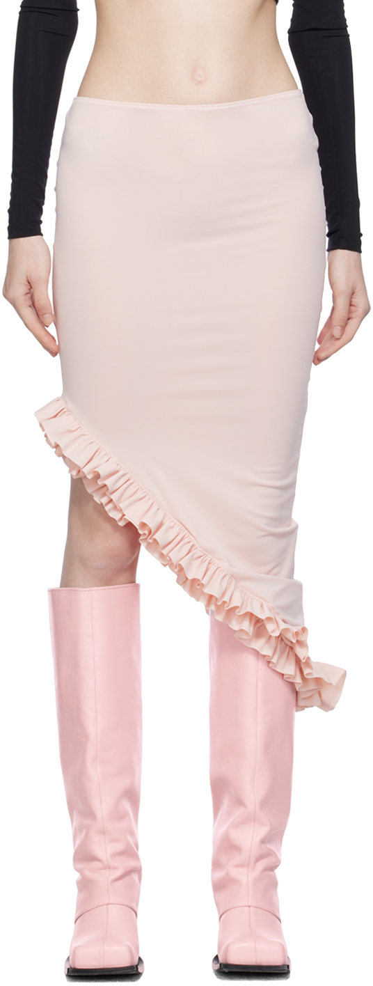 Pink Frilly Midi Skirt