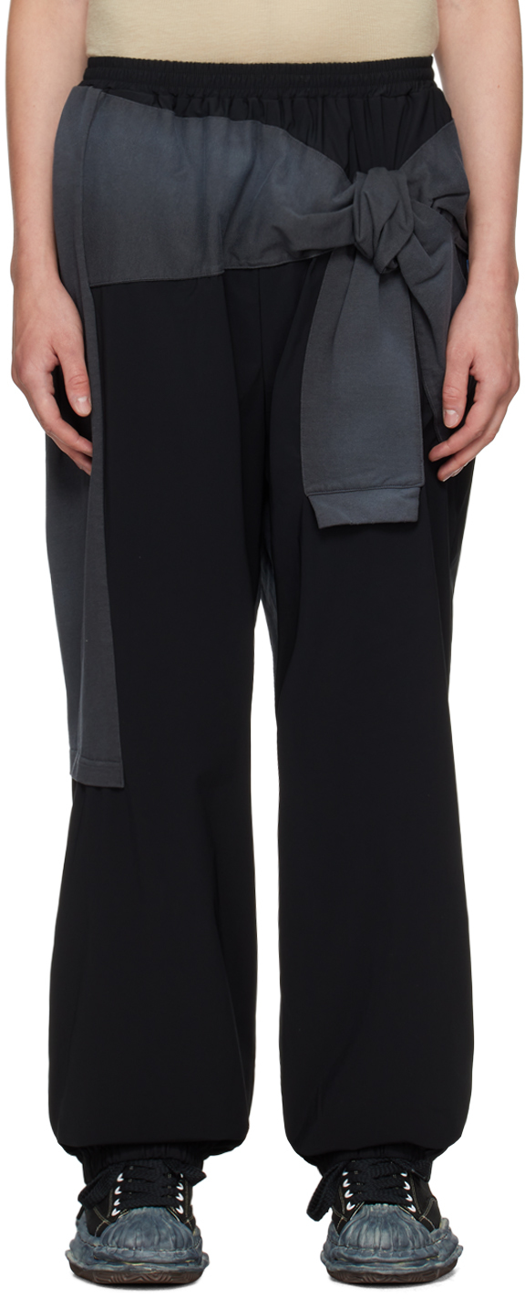 Miharayasuhiro Black & Gray Combined Sweatpants