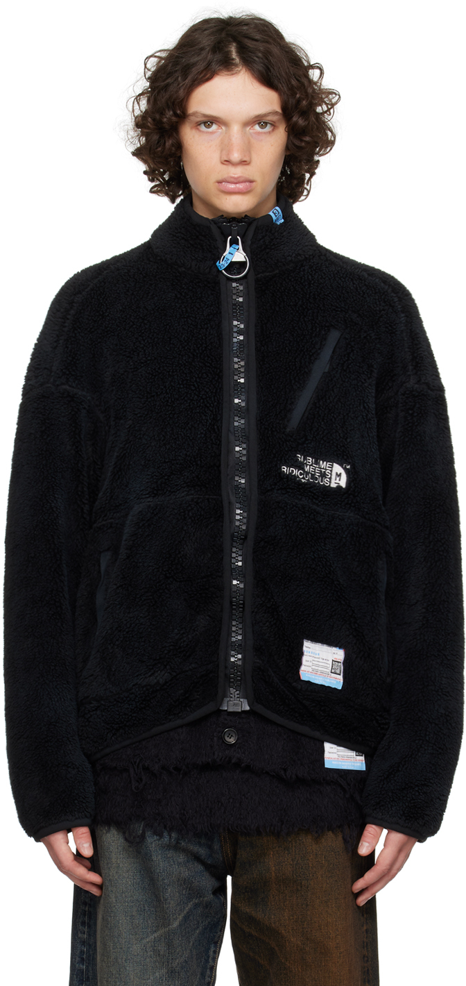Black Zip Jacket by MIHARAYASUHIRO on Sale