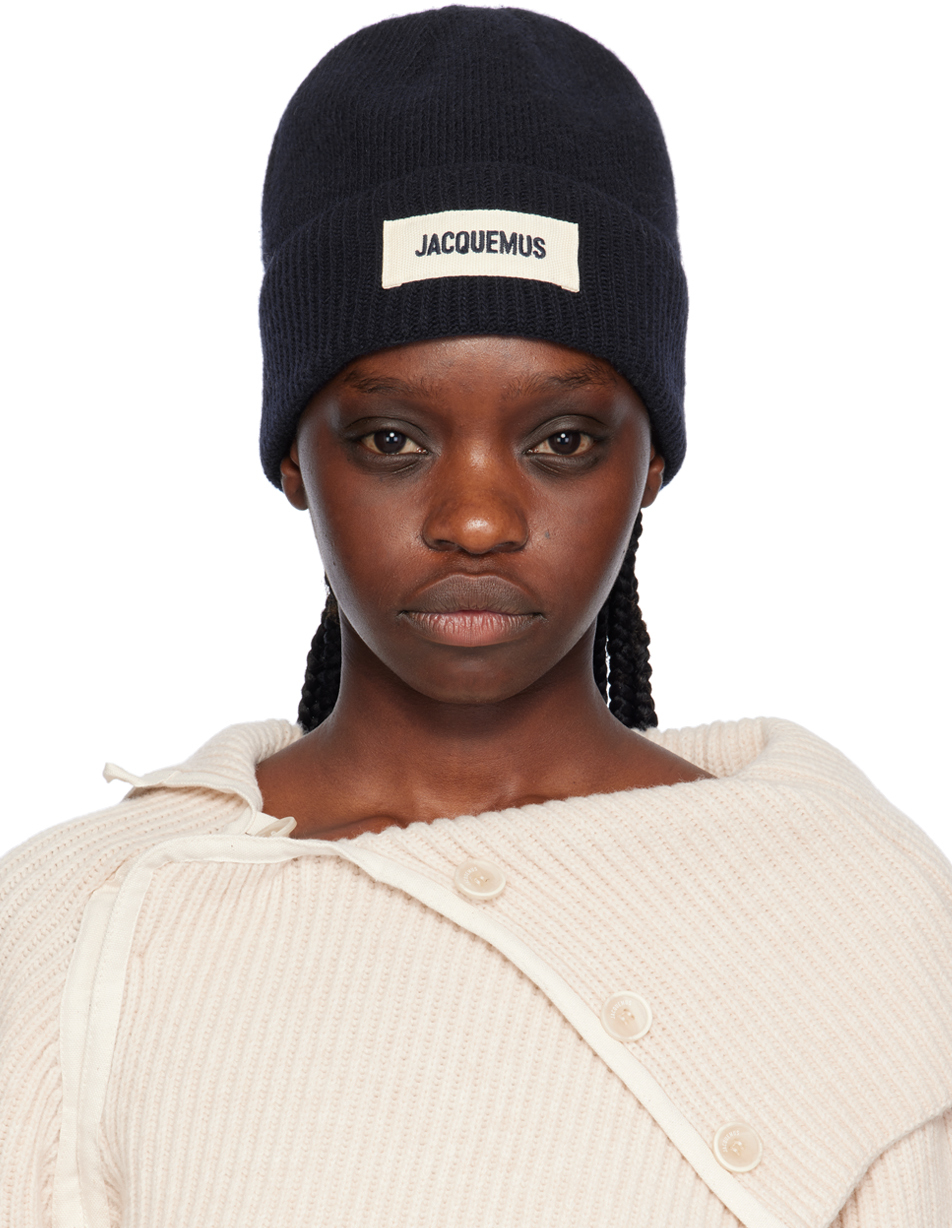 JACQUEMUS NAVY LE CHOUCHOU 'LE BONNET JACQUEMUS' BEANIE