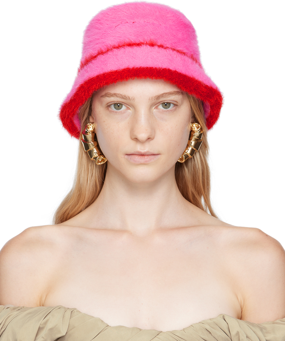 Jacquemus: Pink Le Papier 'Le Bob Neve' Bucket Hat | SSENSE