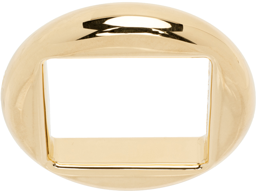 Shop Jacquemus Gold Le Chouchou 'la Bague Rond' Ring In 270 Light Gold
